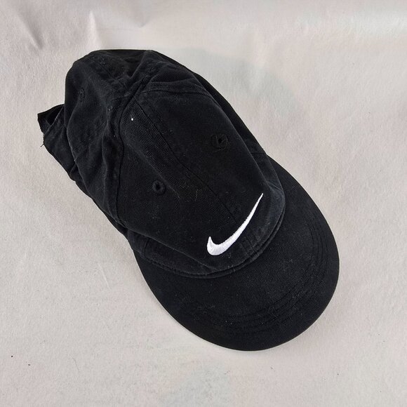 Nike Kids Hat  4-7 Years Black Swoosh Baseball Adjustable Club Cap Child Youth - Picture 3 of 9